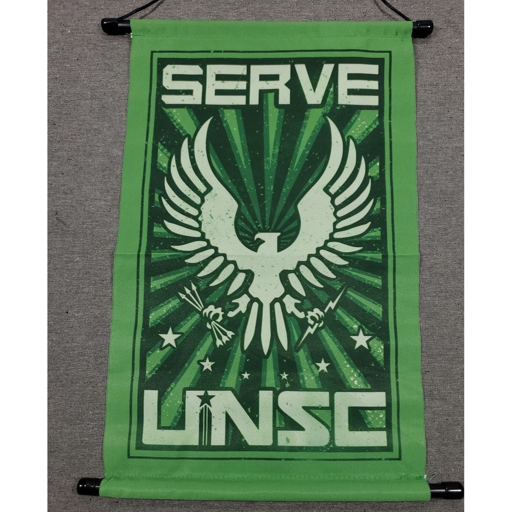 Halo "Serve UNSC" Scroll‎ Banner 15x10 In. Loot Crate 2019 Microsoft Bungie 343